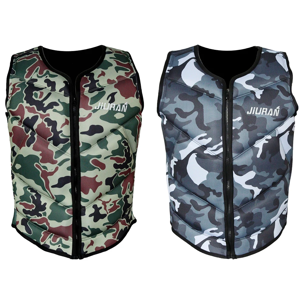 Portable Adult Neoprene Swimming Lifejacket Camouflage Water Sports Kayak Fishing Sailing Swimming Drifting Safety Lifejacket