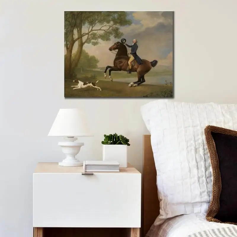 Paintings for living room wall Baron De Robeck Riding A Bay Hunter George Stubbs High quality Hand painted