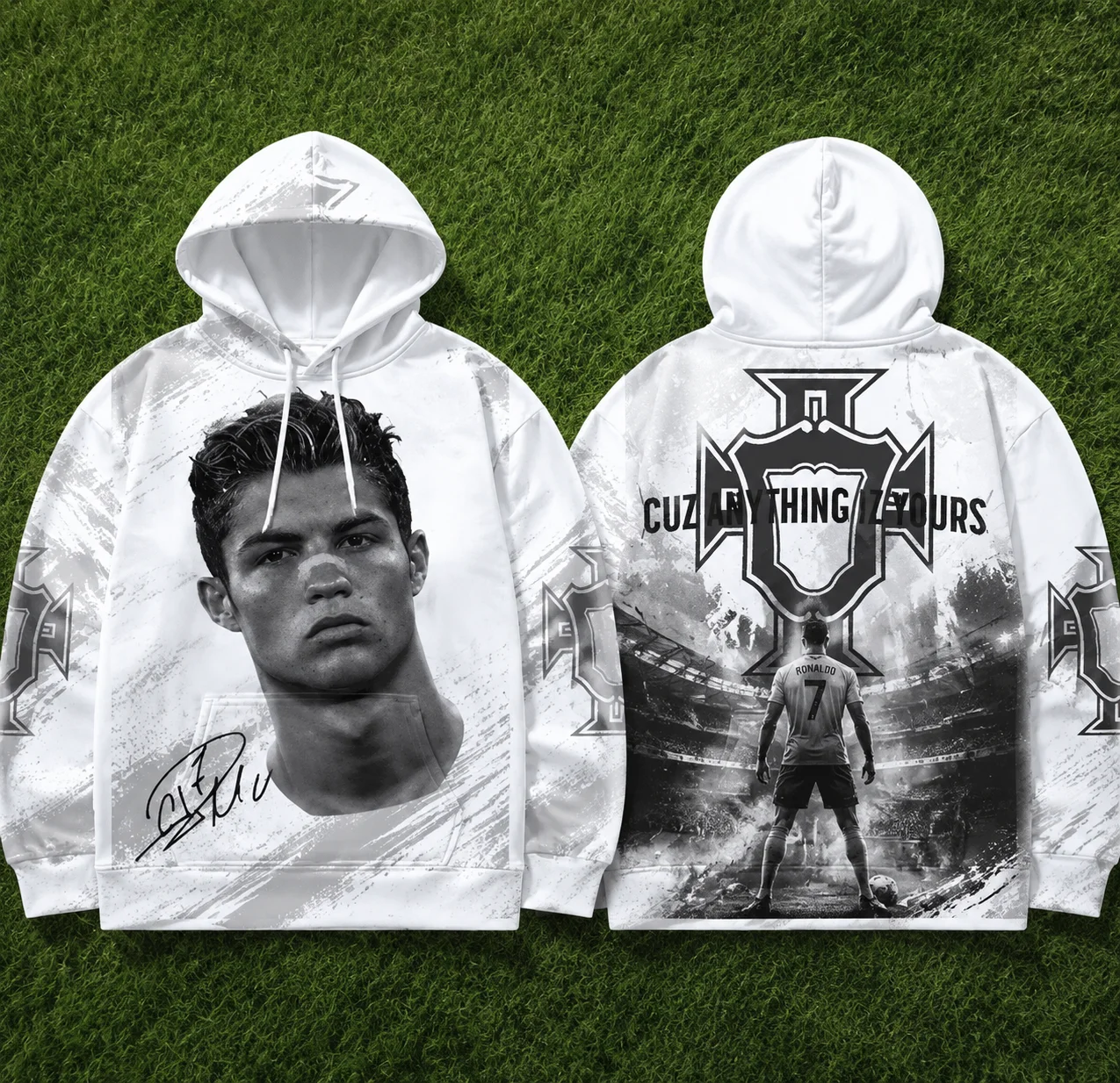 2026 Unisex Trendy Polyester Pullover Hoodie,Y2K Neymar Soccer Athlete Street Portrait Graffiti for Sports Casual Daily Wear