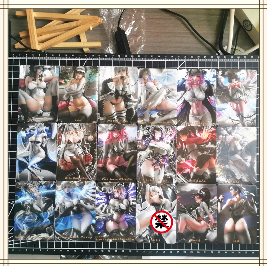 9pcs Anime Pokemon Naruto Mai Shiranui Girl Character Series ACG Sexy Nude Cards Kawaii Toys Gifts Games Comics Collection Cards