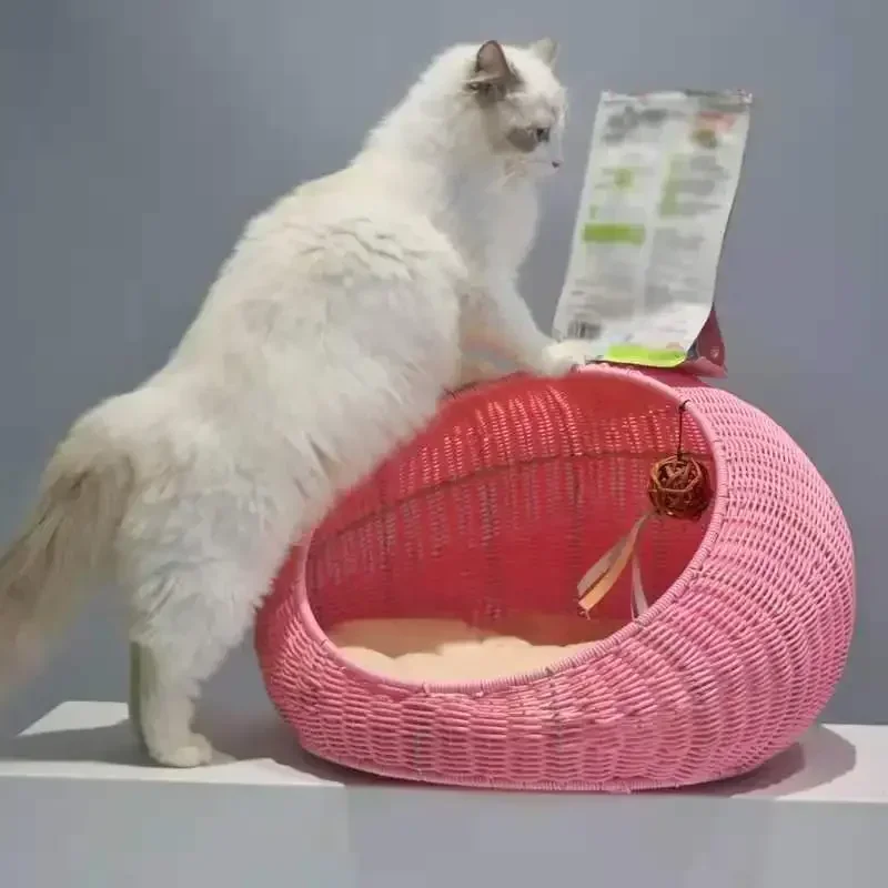 Hot salesHand-Woven Bed Autumn Winter Warm Pet Pad Removable And Washable Rattan Nest Doghouse Cathouse Hammock