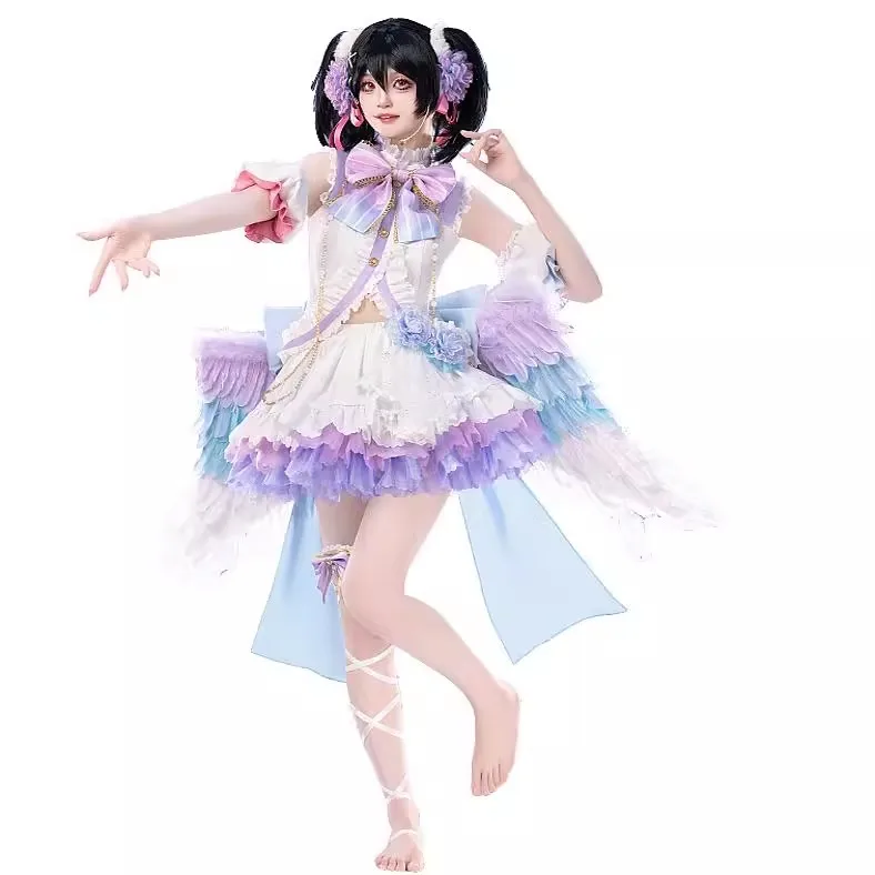 كوس-هوهو أنيمي لوفيليف! بدلة لعبة الملاك البيضاء لعيد الحب من يازاوا نيكو، فستان جميل ورائع، زي تنكري للنساء