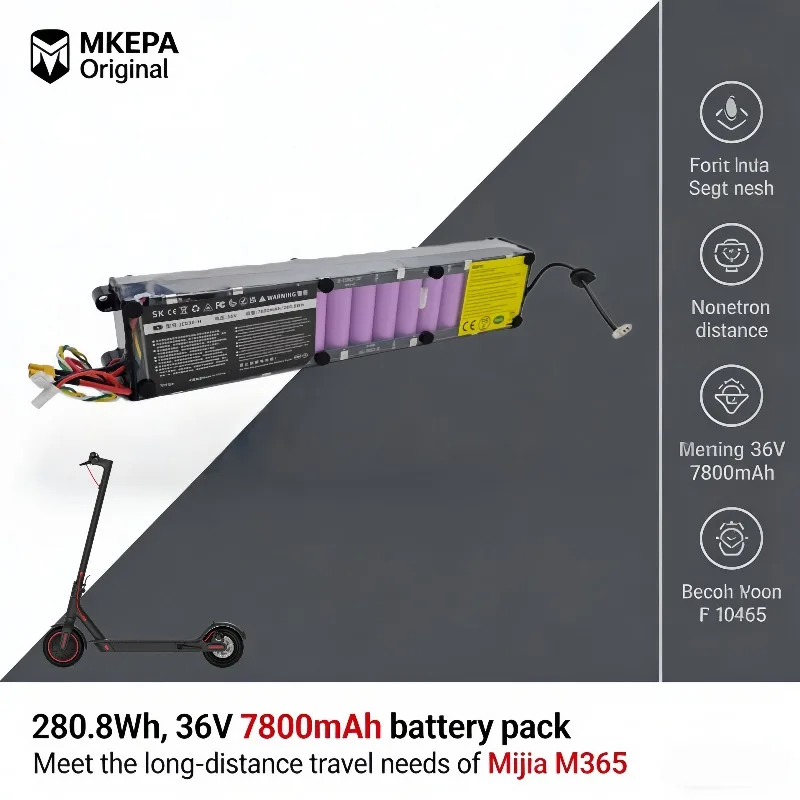 

36V 7800mAh intelligent lithium battery, compatible with M365/M365 Pro, multiple protection for safer riding