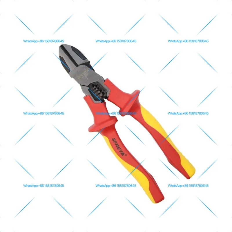 HENITUER F8017 Insulation injection molding multifunctional beveled pliers, suitable for electricians, labor-saving