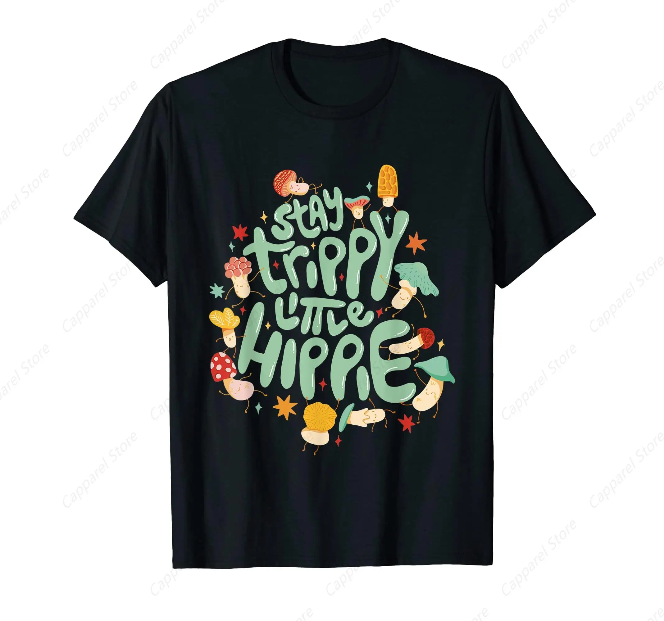 Indie Grunge Mushrooms Mycology Mushroom Stay Trippy Hippie T-Shirt for Men Women Cotton Top Tee