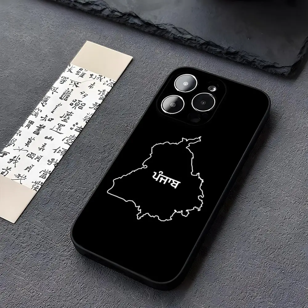 Punjab Map Outline Phone Case for iphone 14 13 11 15ProMax 16 12 Pro Xs Max Mini Xr X 7 8 Plus Funda Covers