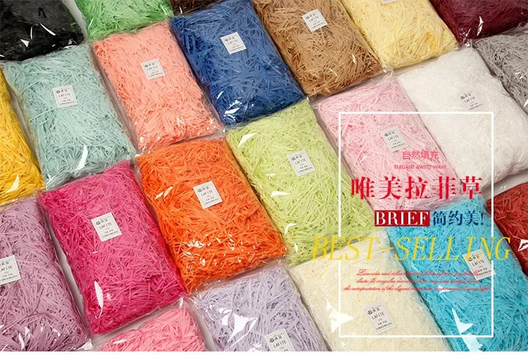 Bunte zerkleinerte Crinkle Papier Bast Candy Boxen DIY Geschenk box Füllmaterial Hochzeit Ehe Home Dekoration – Detail 5