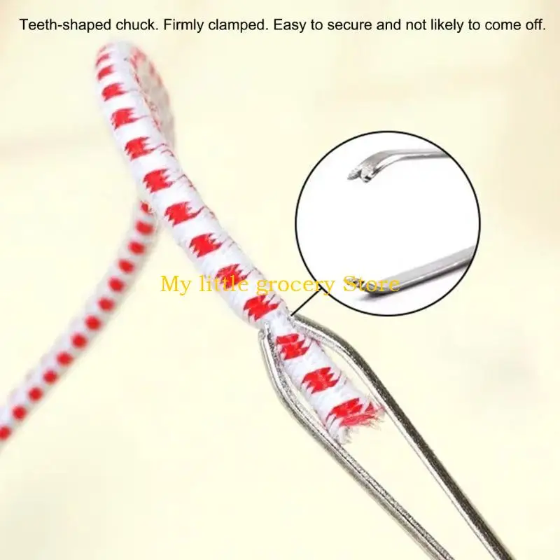 D5BD Drawstring Threaders Tweezers Elastic Ribbon Easy Insert Threader Clip Elastic Band Threading Tool For Hoodies Pants