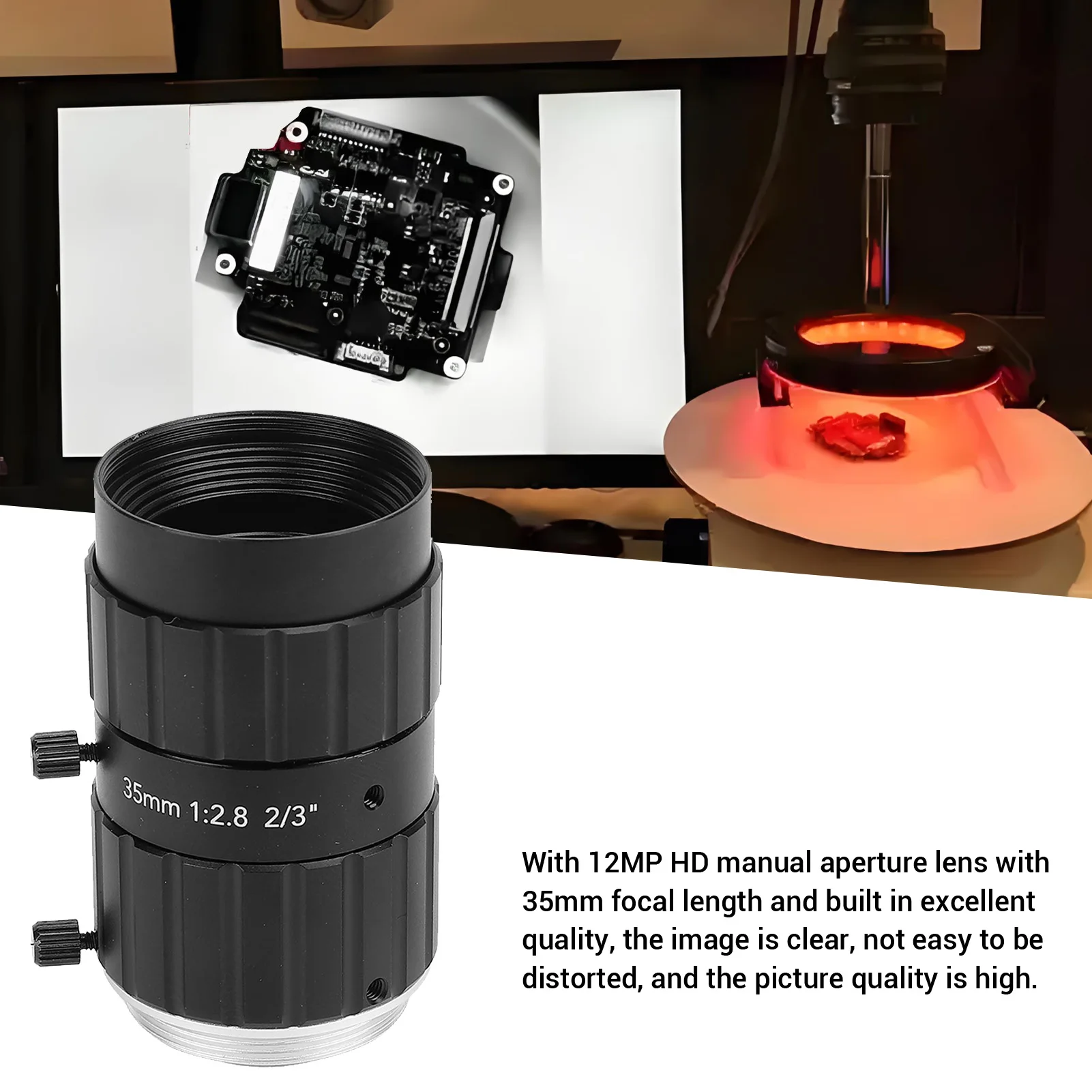 

Объектив C-Mount с зумом, 12 МП, фокусное расстояние 35 мм, F2.8, ручная диафрагма, высокое разрешение, для промышленных камер
