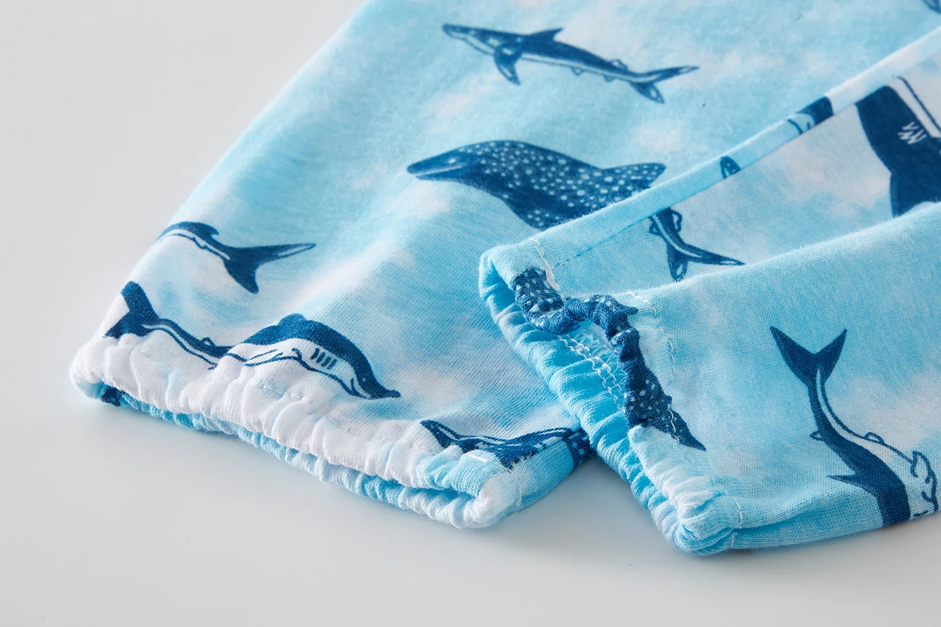 Kinder-Schlafanzug-Set aus 100% Baumwolle mit Vollprint-Cartoon-Hai, Langarm-Pyjama für Kinder von 1-8 Jahren, 2-teilig – Detail 12