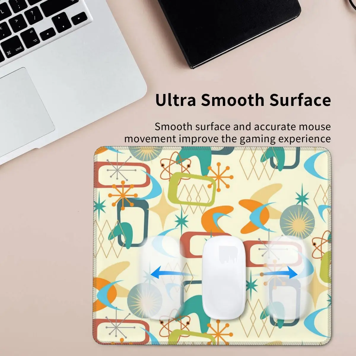The Atomic Age -Mid Century Modern -MCM -Vintage Shape Pattern Mouse Pad Computer Keyboard Mouse Mat Gaming Laptop Desk Mat Mats