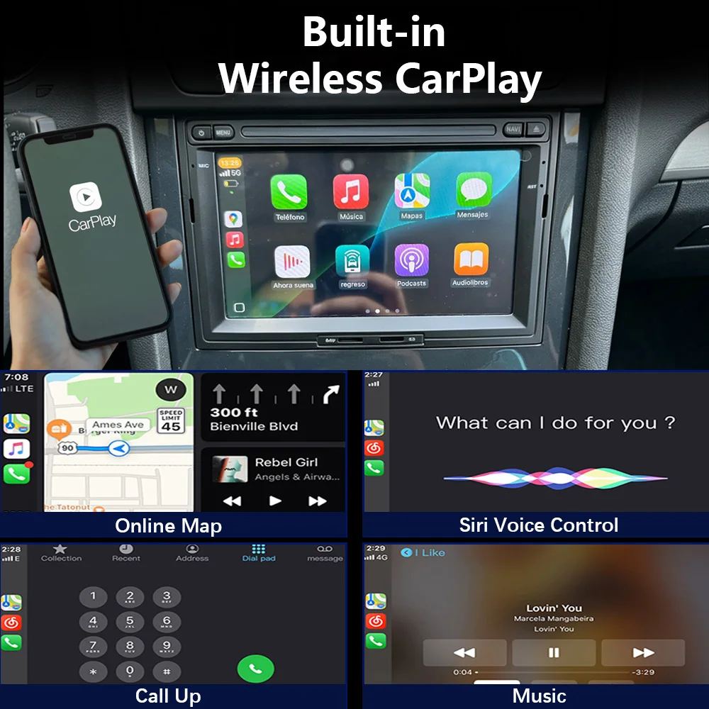 CHSTEK Wireless Carplay For Peugeot 3008 5008 Partner 2008-2016 Citroen Berlingo Car Radio Android 13 GPS Bluetooth WIFI 4G FM