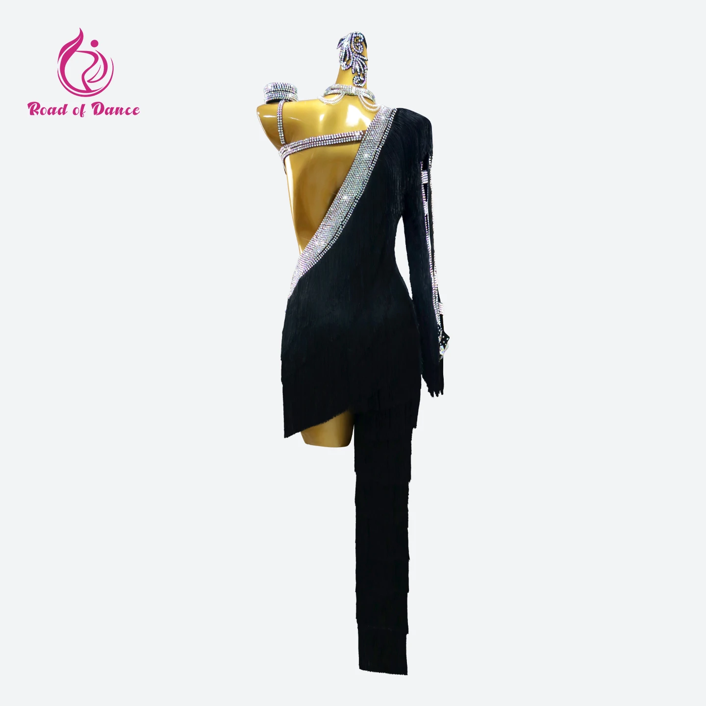 Costume de danse latine pour femmes, tenue de sport sur scène, vêtements de compétition pour filles, robe longue, nouvelle soirée, pantalon de bal Midi, 2025