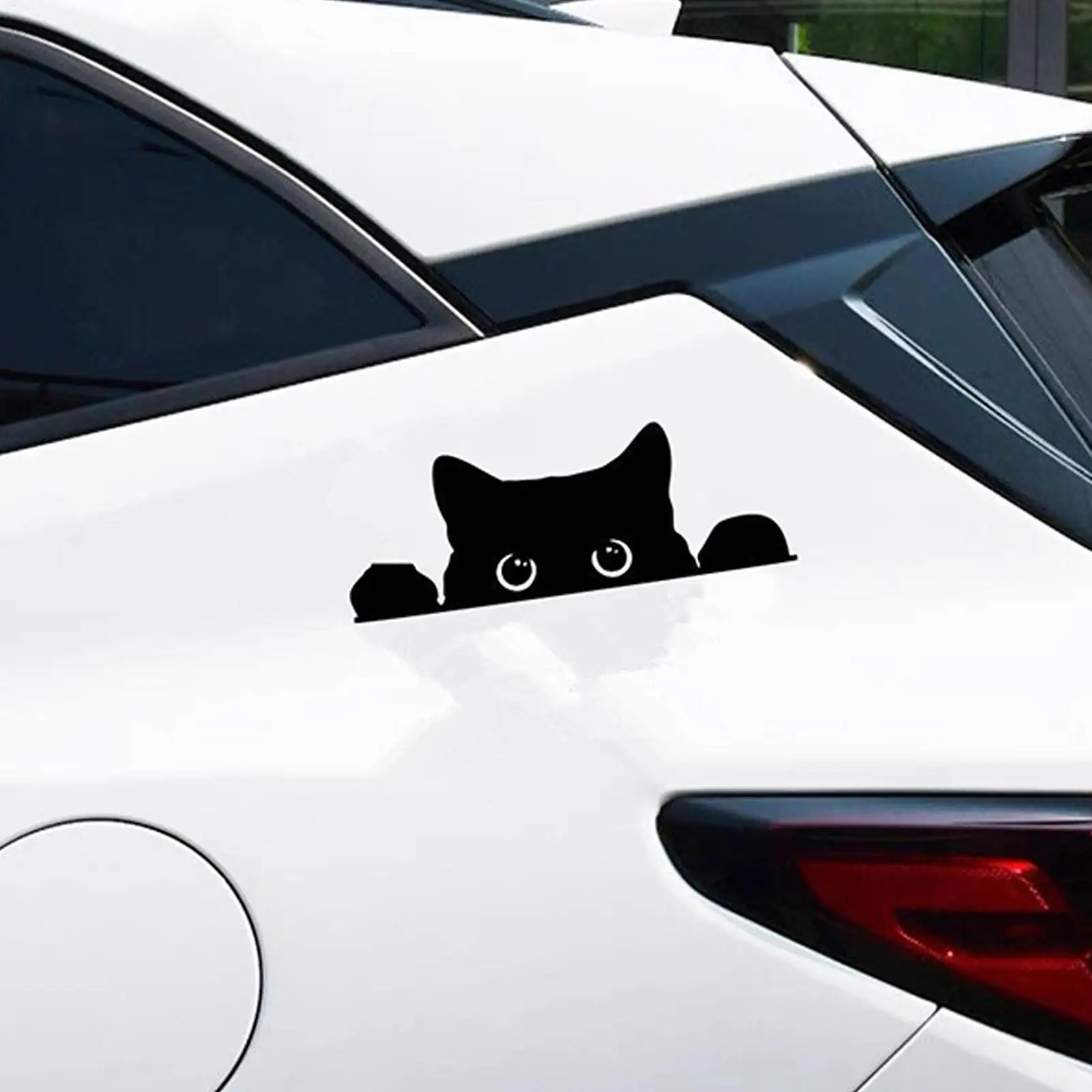 Cute Cartoon Black Cat Peeking Through Window Decal Car Stickers Peeking Cat Automotive Decals Stickers for Vehicle  Motorcycle