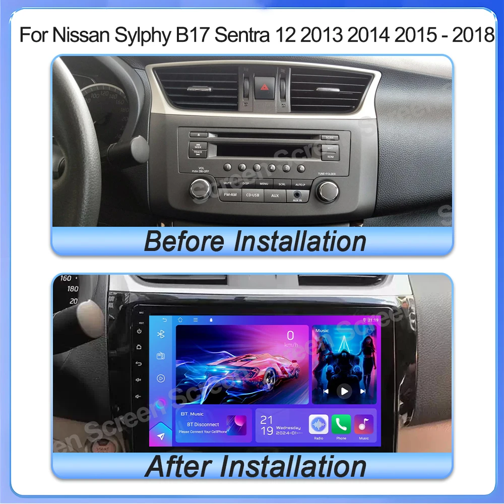 Android Auto For Nissan Sylphy B17 Sentra 12 2013 2014 2015 2016 2017 2018 Multimedia Car Radio Carplay Player Bt Dsp Stereo 5g