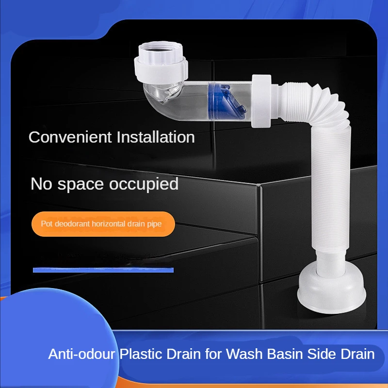 

Adjustable Sink Drain Pipe Kitchen Trap Adjustable S Tube Sink Deodorant Launch Pipeline Accessories Sink Strainer Sewer Drain