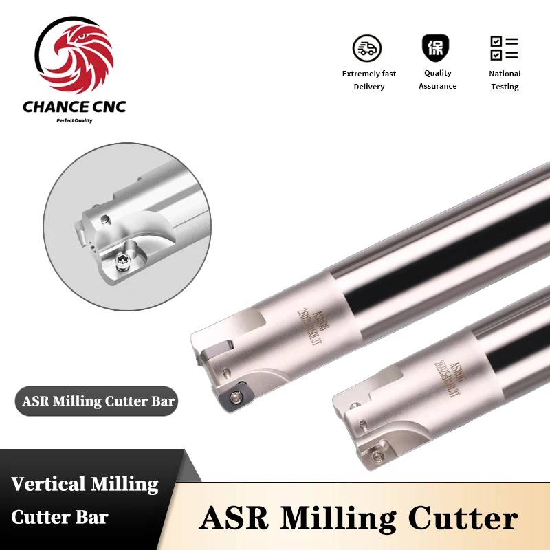 ASR Milling pole 16-32mm 120-250L 2/3/4T CNC Tool Cemented Carbide insert EPNW0603 High Feed Fast Cutting End Milling Cutter