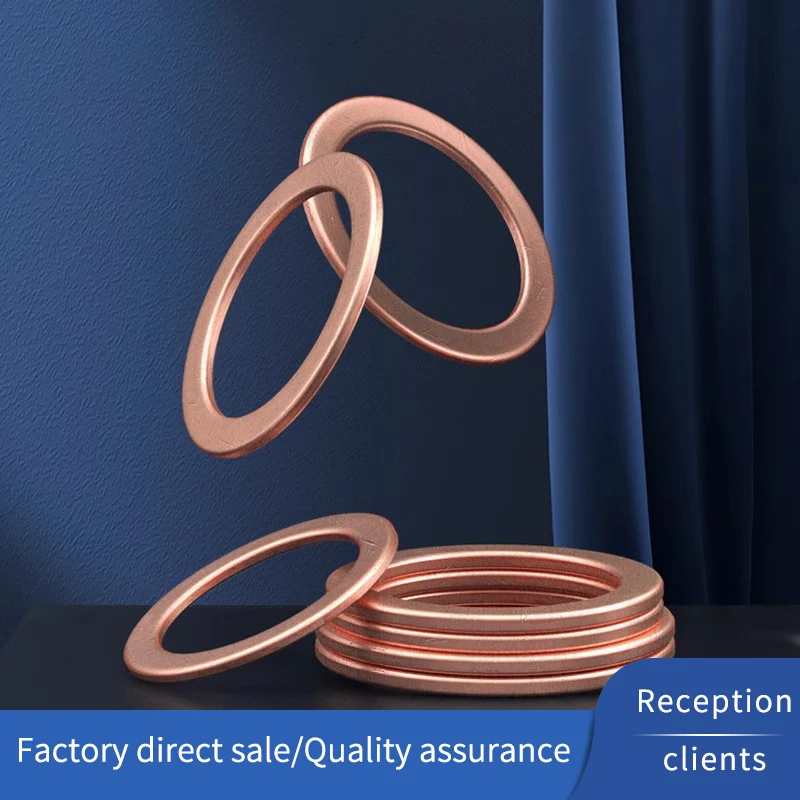Copper Gasket for Marine Table Sealing Ring Copper Round Screw Metal Annealed Flat Gasket M10 M12 M14 M16 M18 M20
