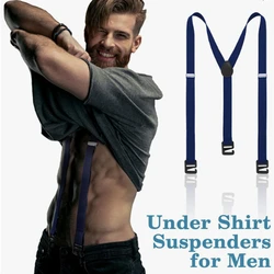 Heavy Duty Work Suspenders for Men 4cm Wide X-Back with 3 Plastic Gripper Clasps Adjustable Elastic Trouser Pants Braces-Black
