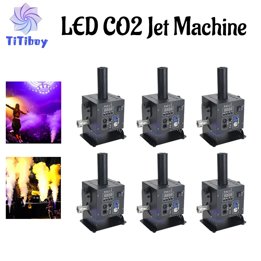 

0 Tax 6PCS Stage Light New Digital 250W Single Pipe Co2 Jet Machine Power DMX In/Out Lockable Aviation Power Plug LCD Screen