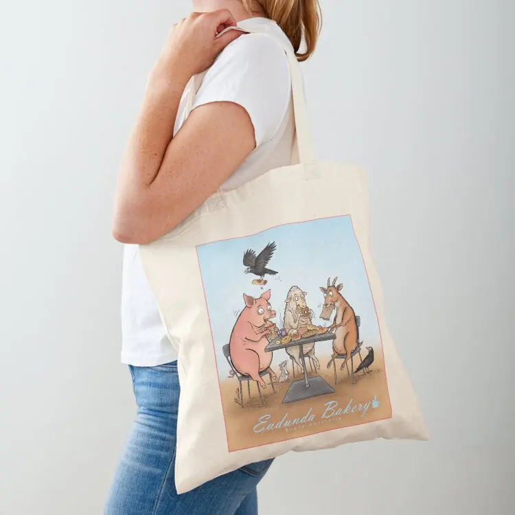 الحيوانات الذين يرتديون الغداء في المخابز، حقيبة حمل، حقائب تسوق رجالية قابلة لإعادة الاستخدام، حقيبة الشاطئ للمتسوقين