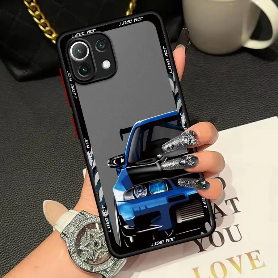حافظة لهاتف Xiaomi Mi 11T Pro 11 Lite غطاء خلفي ياباني JDM Drift Car Red Sun