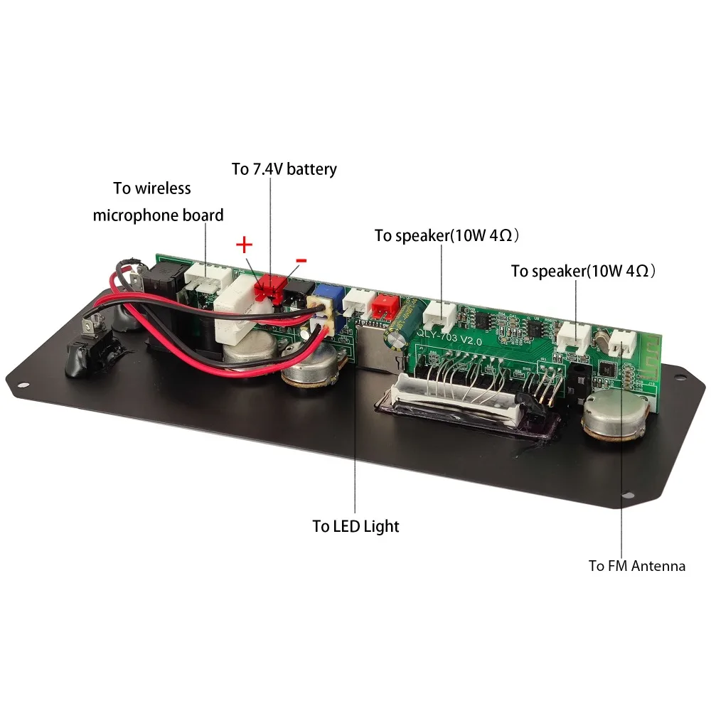 Placa Decodificadora para Carro, Bluetooth 5.0, DC 7.4V, MP3, WAV, APE, 20W, Placa Amplificadora, Áudio, DIY, Leitor de Música, Módulo de Rádio FM