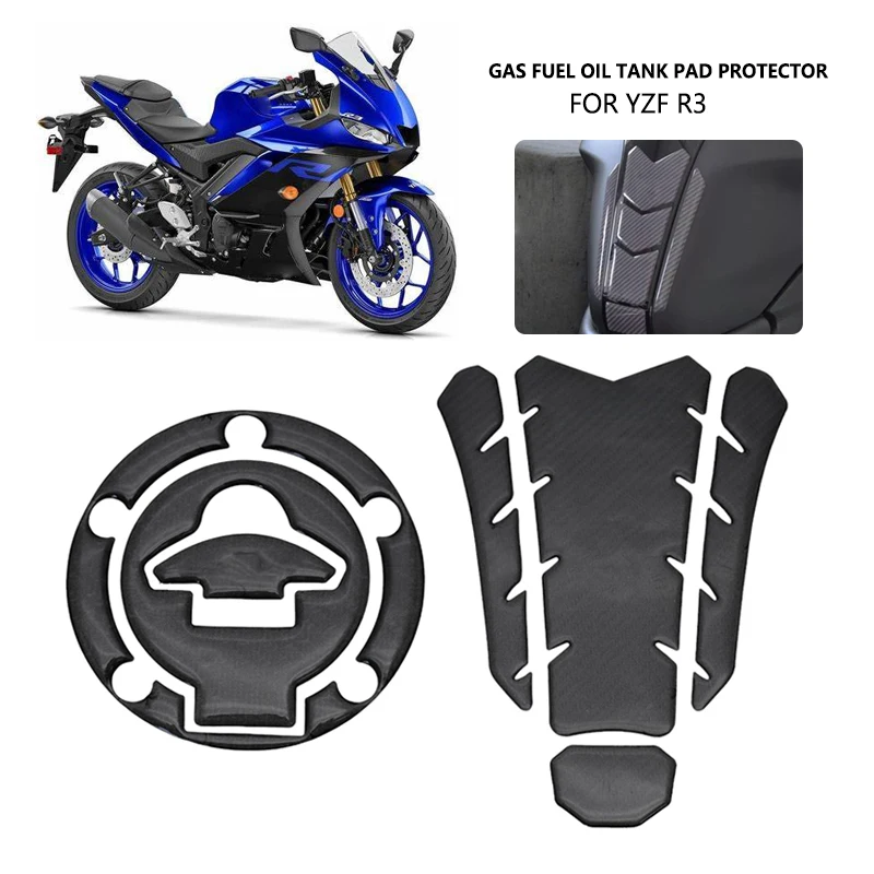 For Yamaha YZF-R3 YZFR3 R3  Motorcycle Fuel Gas Oil Cap Protector Cover Pad Sticker Decals