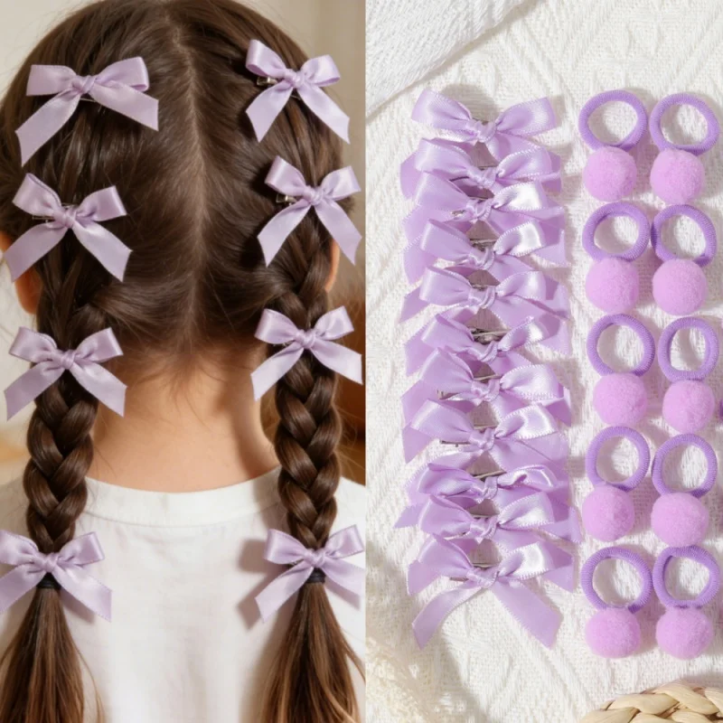 1 Lot Sweet and Cute Hair Accessory Mini Bow Hair Clip Pop Ball Rope Children's Party Decoration Clip Kids Hair Accessory Gifts