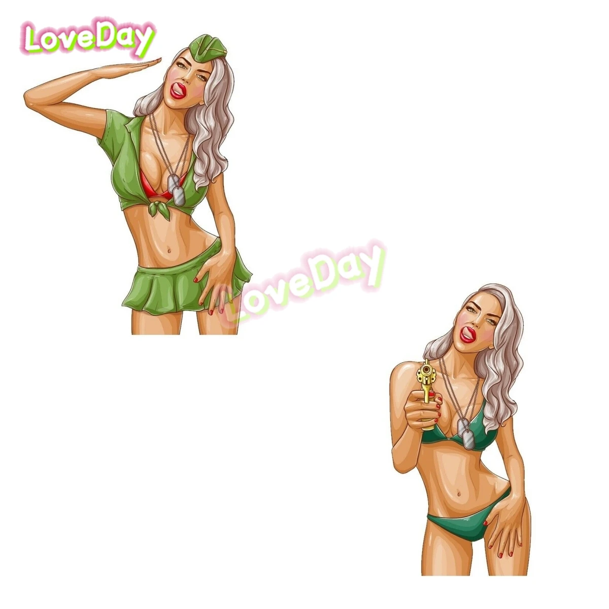 Sexy Armed Girl Military Girl Car Sticker Auto Bumper Toolbox Laptop Sticker Vinyl Waterproof Motorcycle Sticker Accessories