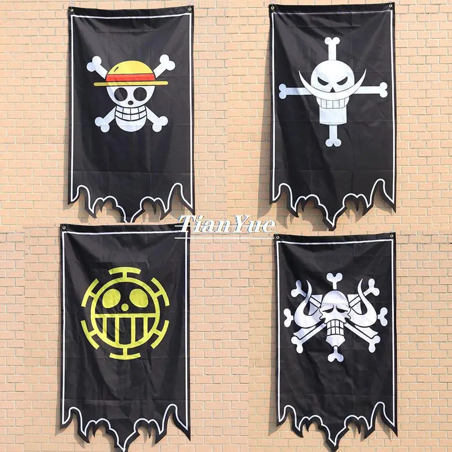 Anime One piece Flag Luffy Pirate background cloth toy for children's Xmas gift Party Decoration Flag