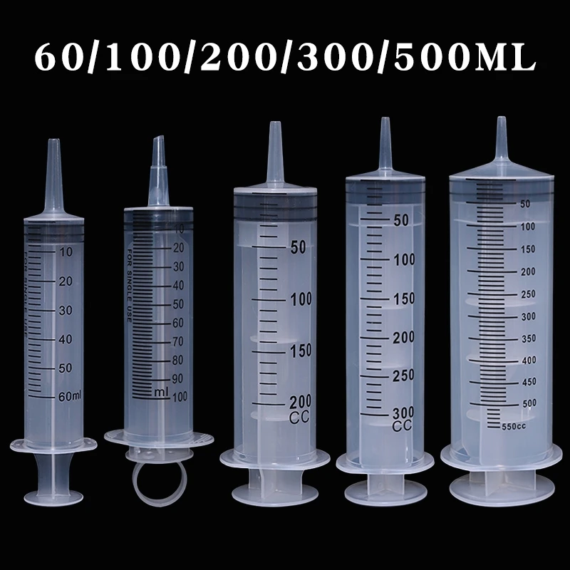 60-500 مللي المحاقن الكبيرة مع أنبوب ملء الحبر إبرة موزع الغراء المحاقن المرنة مع غطاء طرف مضخة حقنة مع خرطوم 1 متر