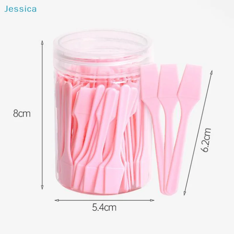 ♥100 Pcs/Jar Mud Film Shovel - Disposable Plastic Spatula for Facial Mask Application,  Eye Facial Makeup Skin Care Tool