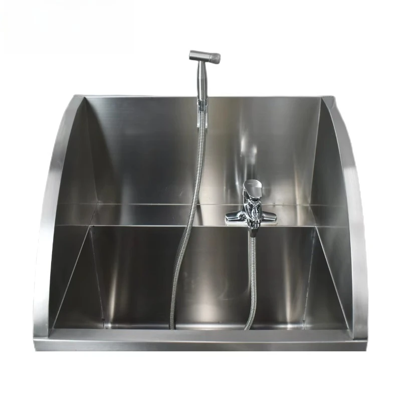 Lavello per Attrezzature in Acciaio Inox 304 con Rubinetto e Paraspruzzi Laterale