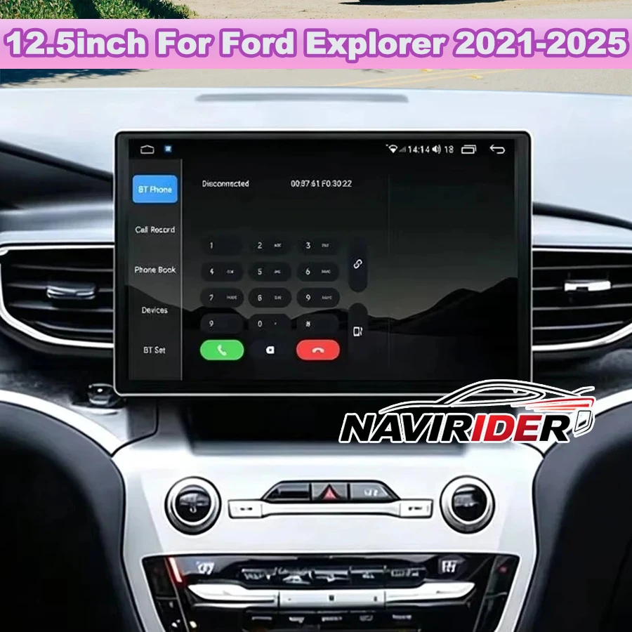 Dual System Android 14 Car Radio  For Ford Explorer 2021-2025 Carplay Android Auto Multimedia Player GPS Navi Stereo BT 4G WIFI