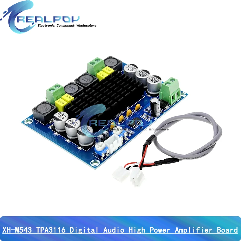 TPA3116 D2 DC 12V 24V 120W*2 Digital Audio High Power Amplifier Board Dual-channel Stereo High Power Subwoofer Board Kit XH-M543