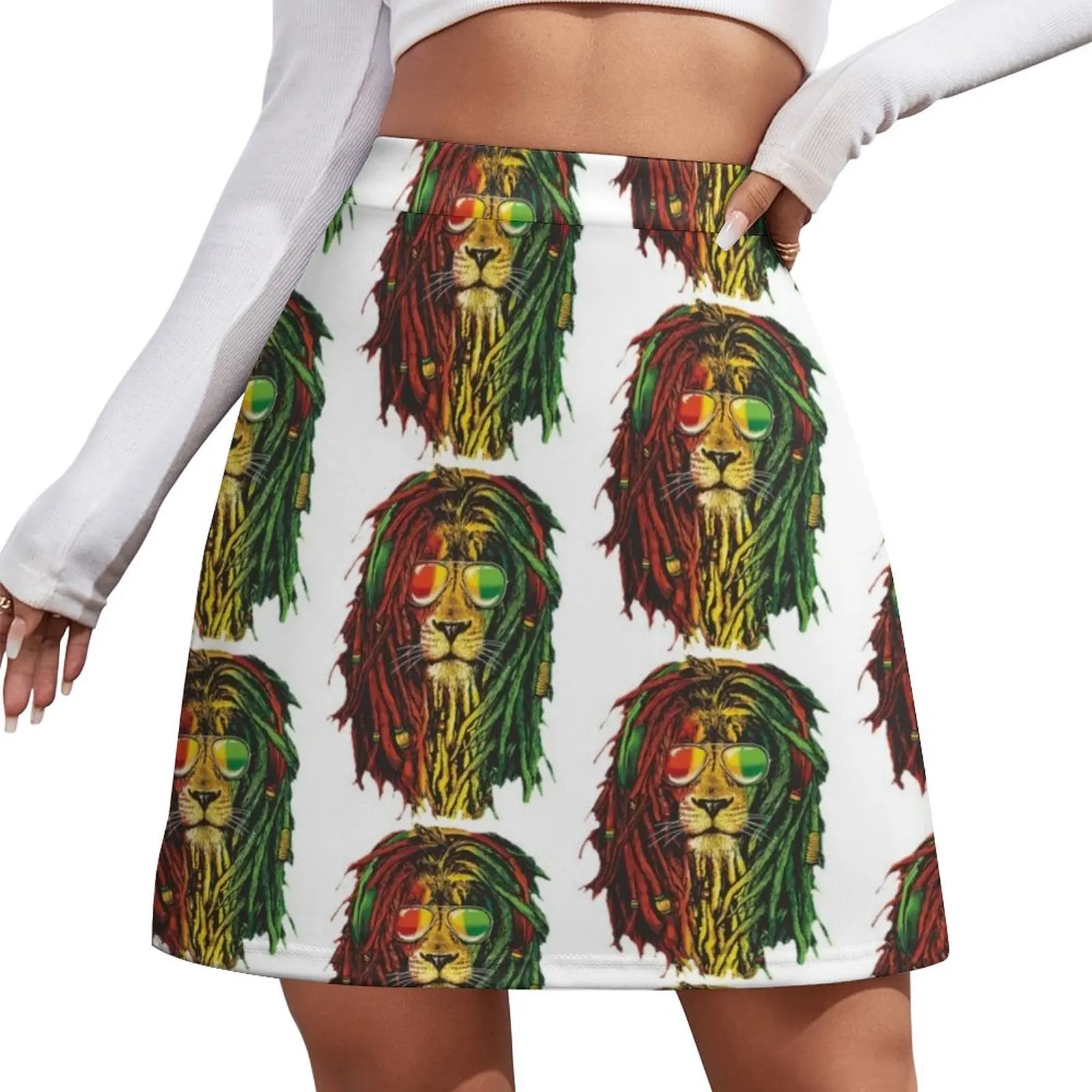 

Rasta Lion Art for Reggae Lover Mini Skirt Women's clothing School skirt Dresses