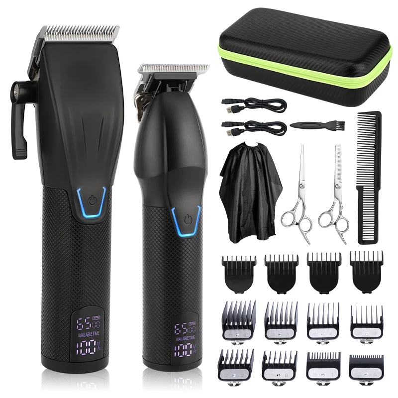 For LM-2027 Best Powerful Rechargeable Wireless 0mm Cut Barber Haircut Grooming Kit Hair Clippers Trimmer Sets