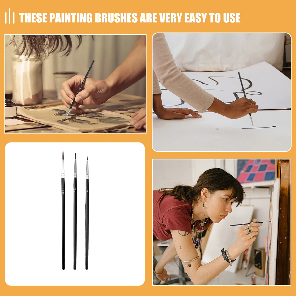

30pcs Paintbrush Art Brushes for Miniature Paint Brushes Acrylic Watercolor Gouache Oil Painting Black 000#00#0# Various Tips