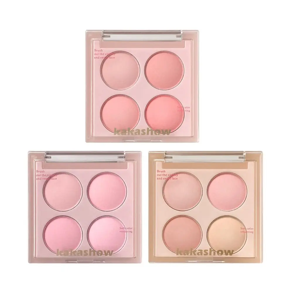 Paleta de sombras foscas para mulheres, durável, duradoura, sombreamento, rosto, clarear, natural, quatro cores