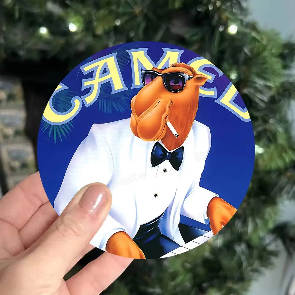 retro Vintage C-Camel brand Cigarettes Artistic Print on Wood, Durable for Parties, Unique Holiday Housewarming Present