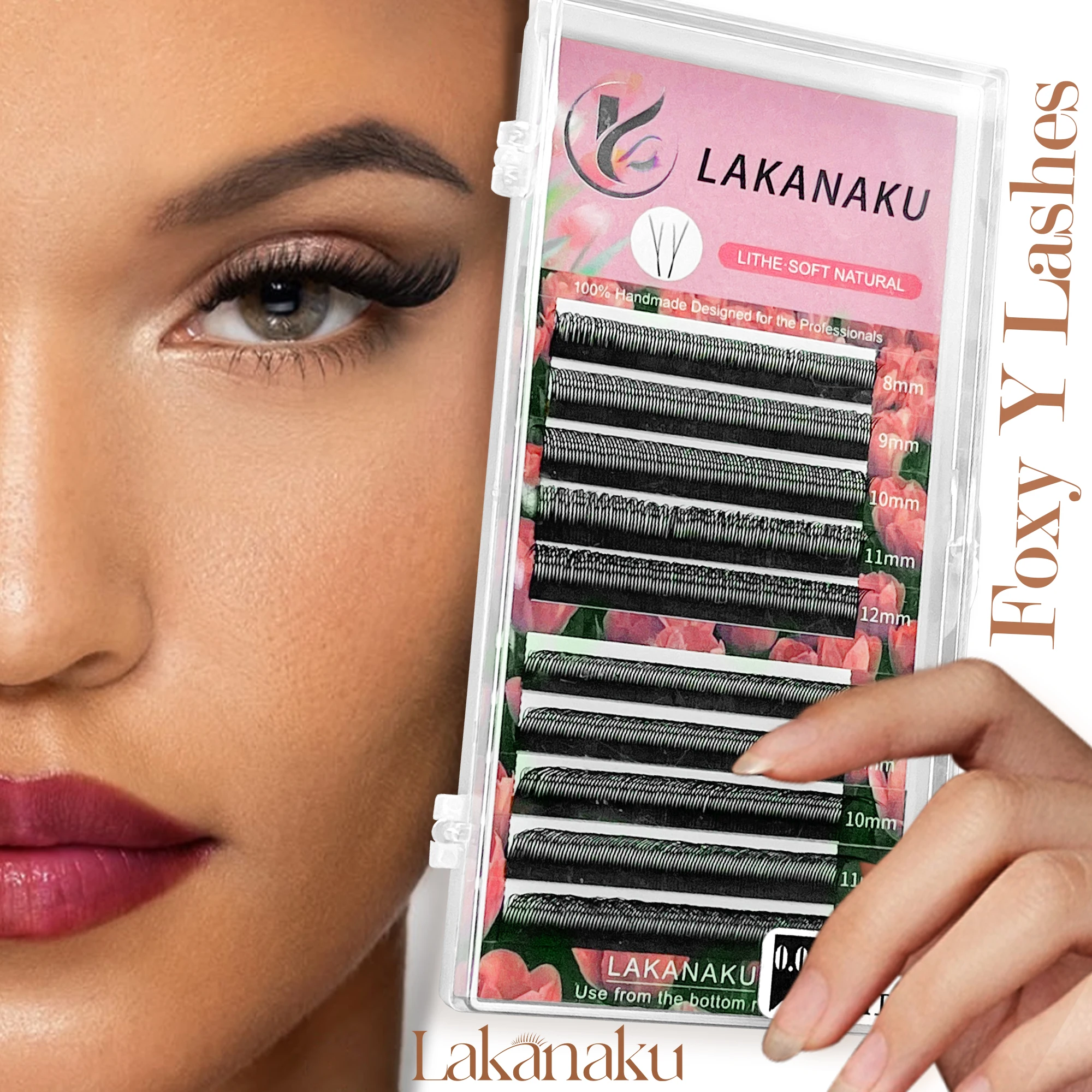 LAKANAKU Foxy Y Wimperextensions De Cils Fox Eye Technologische Vezels Wimpers Handgemaakte Premium Natuurlijke Zachte Fio YY Cilios