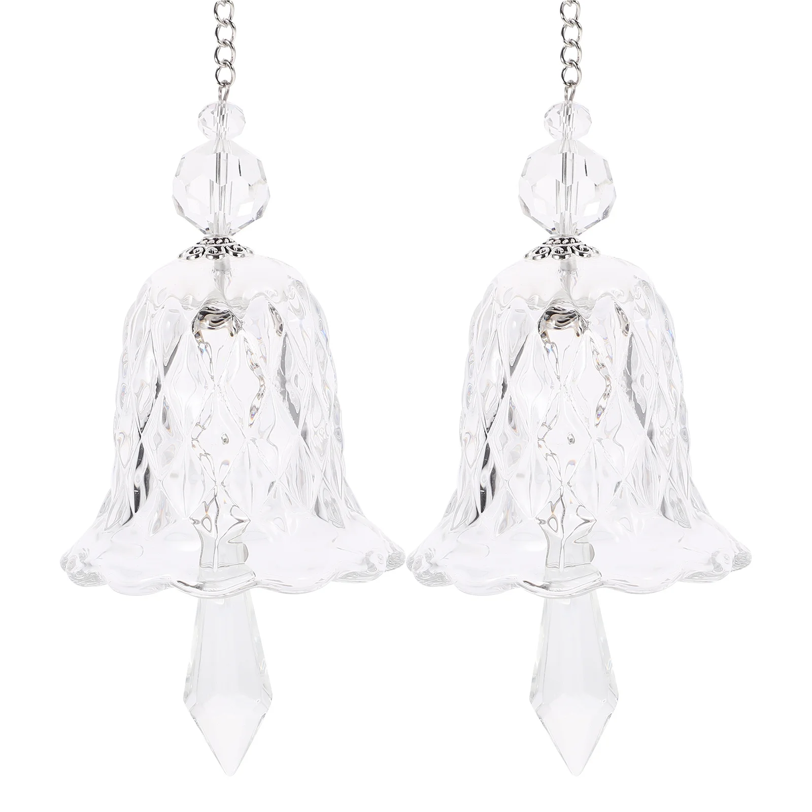 

2Pcs Crystal Suncatchers Window Hanging Decor Prisms Pendant Bell Shaped Wind Chime Sun Catcher for Outdoor Garden