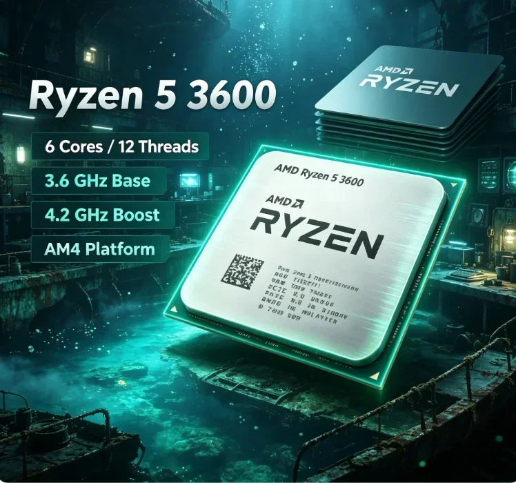 AMD R5 3600 Tray Gaming Processor 6 Core 12 Thread 3.6GHz 7nm Zen2 Architecture 32MB Cache AM4 No Box Overclock