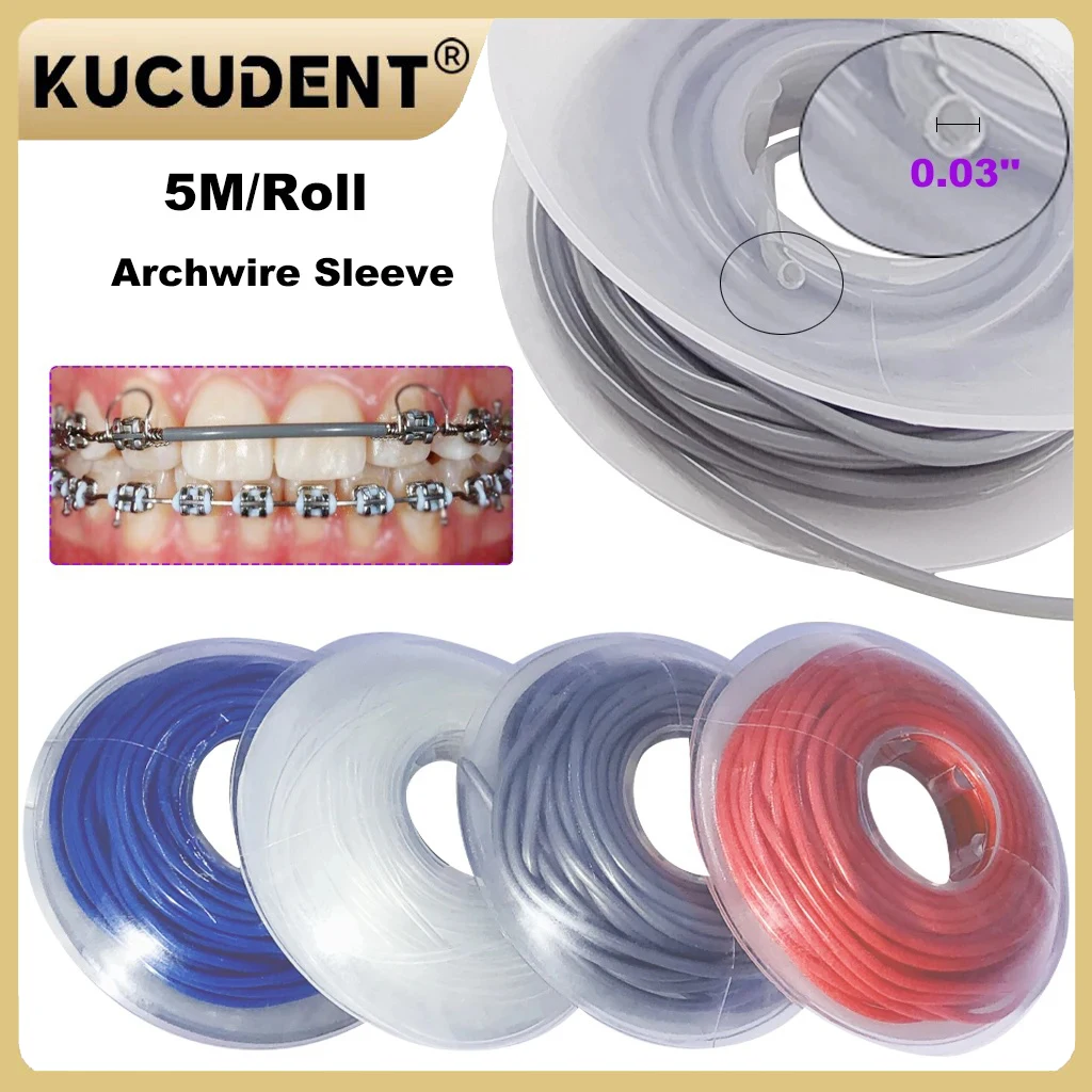 5M/Rolle Dental Kieferorthopädische Elastische Drahtbogen Hülse Schläuche Draht Schützen Zahnmedizin Kunststoff Kanüle I.D 0,03 "Zahnarzt Material