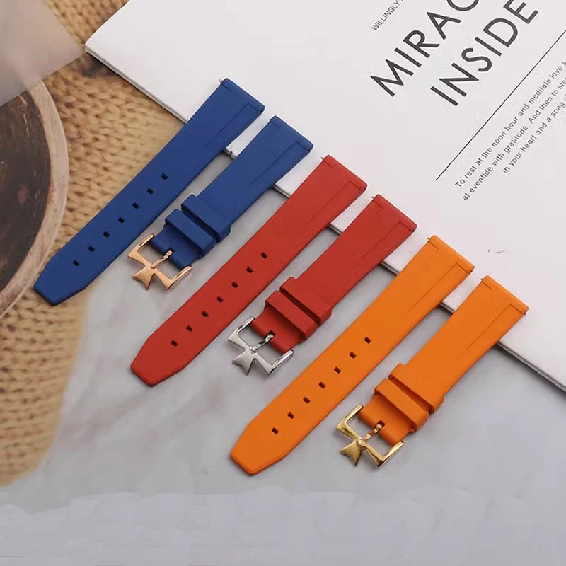 High Quality Fluorine Rubber Watch Strap For Vacheron VC Constantin Heritage Bracelet Series Silicone Watchband Men 20mm 19mm