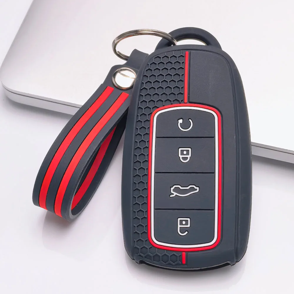 Key Cover for Chery Tiggo7 Tiggo8 Tiggo5X Arrizo5 Arrizo6 4 with Keychain Anti-Scratch Shockproof Soft Grip Dust Cover New