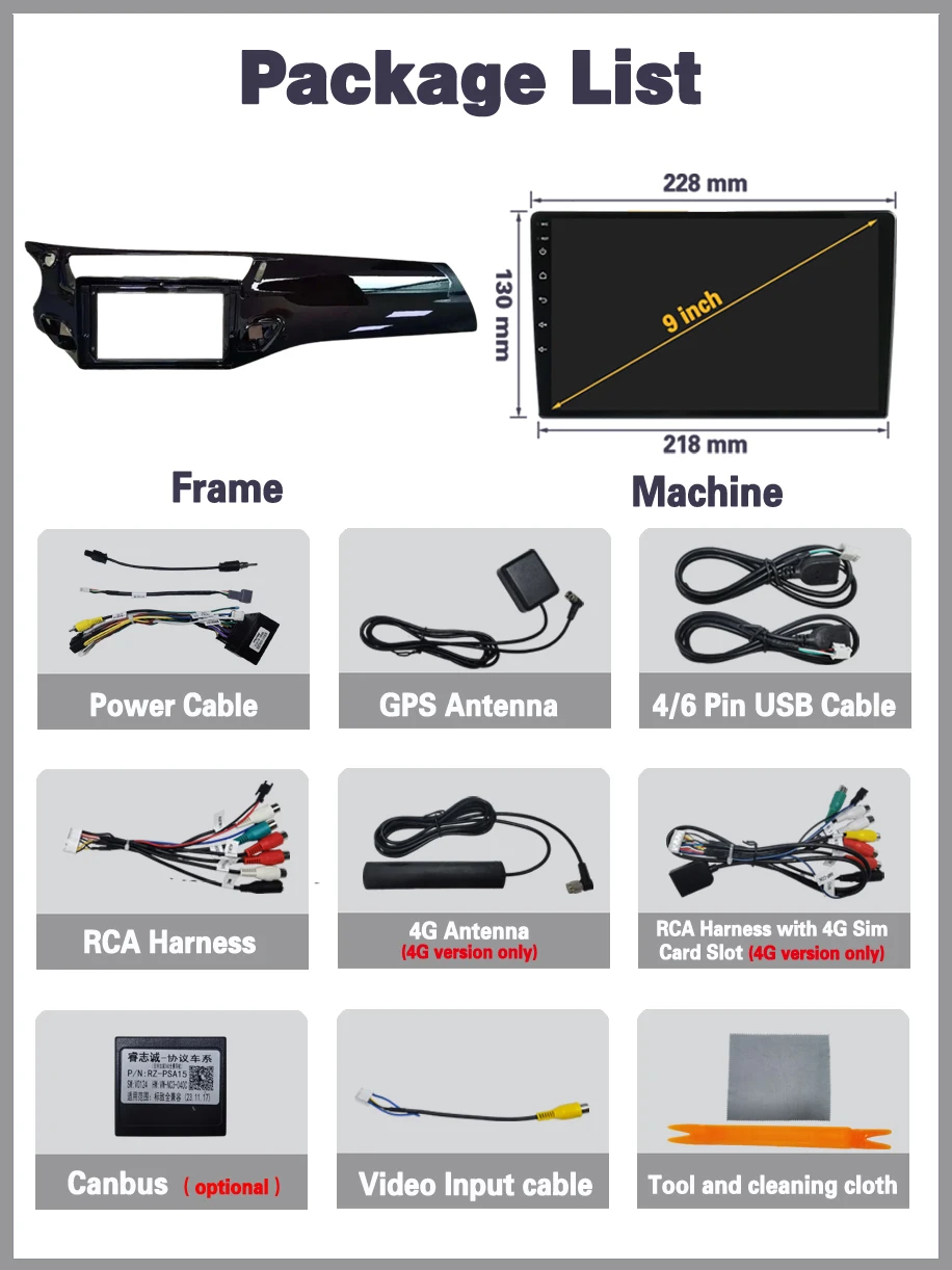Android For Citroen C3 DS3 2010 - 2016 Radio Carplay Auto Radio Stereo Multimedia Player Navigation GPS 4G Wifi no 2din