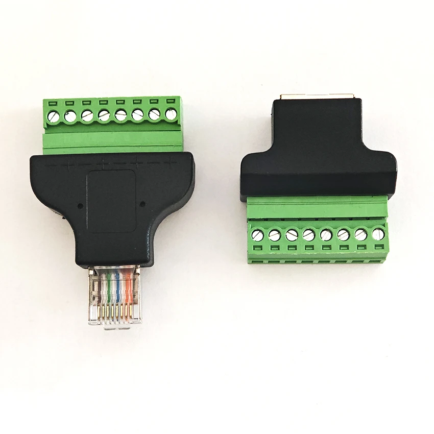 RJ45 to Screw Terminal Block 8p Connector Ethernet rj45 Male Female to 8pin Screw Terminal Network Adapter Cable