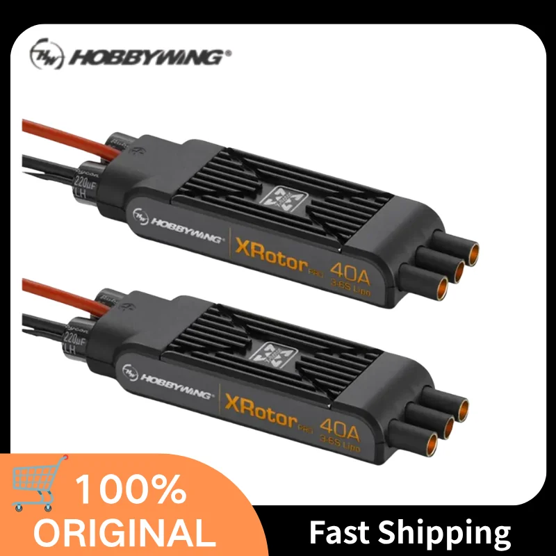Hobbywing XRotor Pro 40A ESC (2pcs), 3-6S 40A/60A NO BEC w/ DEO 621Hz for 550-880 Multirotor